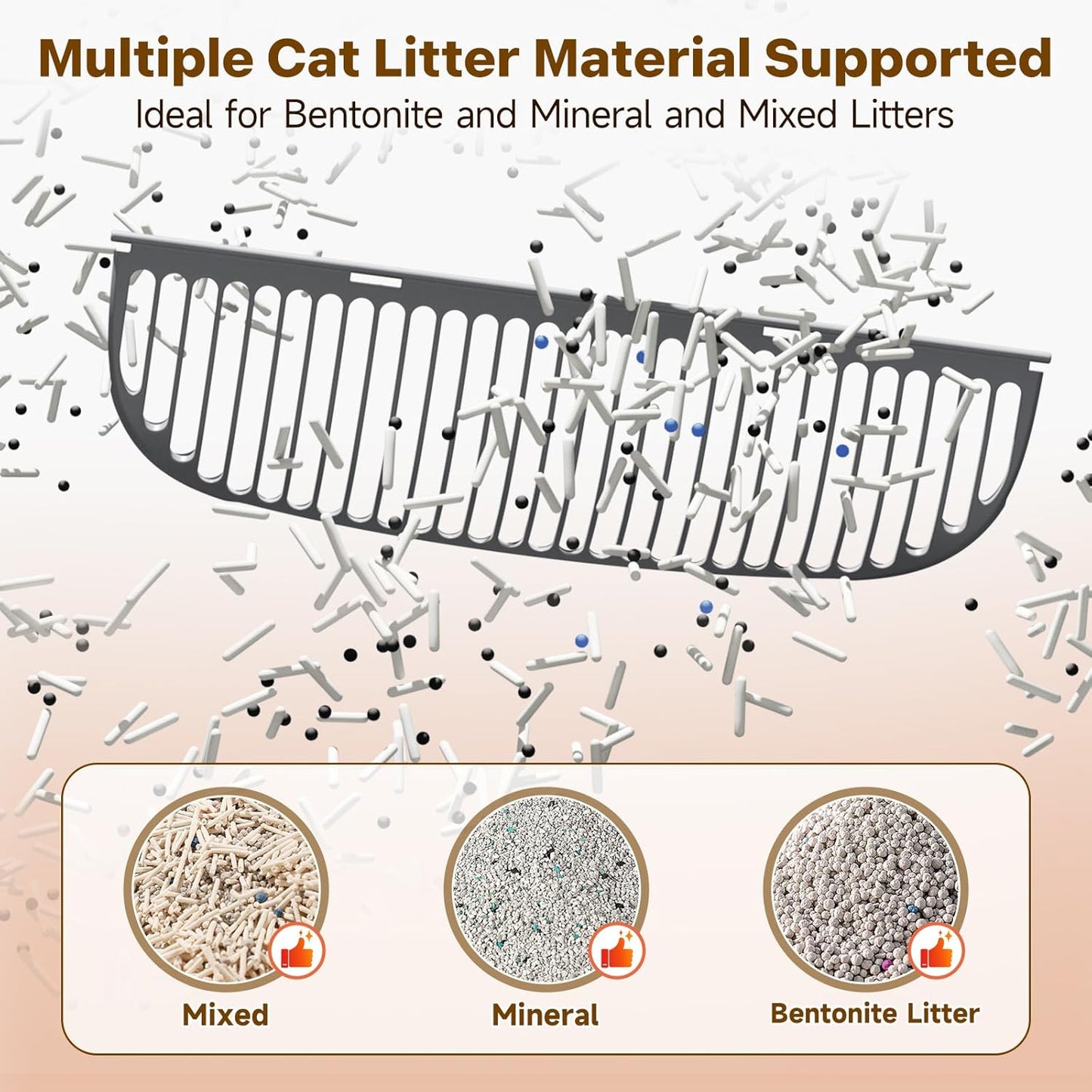 Automatic Cat Litter Box,Self Cleaning Litter Box for Multiple Cats with Open Top Design,App Control and Safety Protection,Ultra-Quiet,Easy Setup,Light Gray