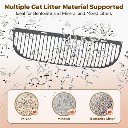 Automatic Cat Litter Box,Self Cleaning Litter Box for Multiple Cats with Open Top Design,App Control and Safety Protection,Ultra-Quiet,Easy Setup,Light Gray